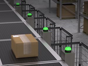 K50 Pro Select Touch on Conveyor with parts bins