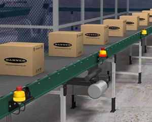 Emergency Stop Buttons on a Conveyor